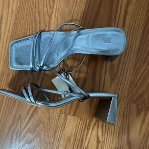 Zara blue metallic sandals